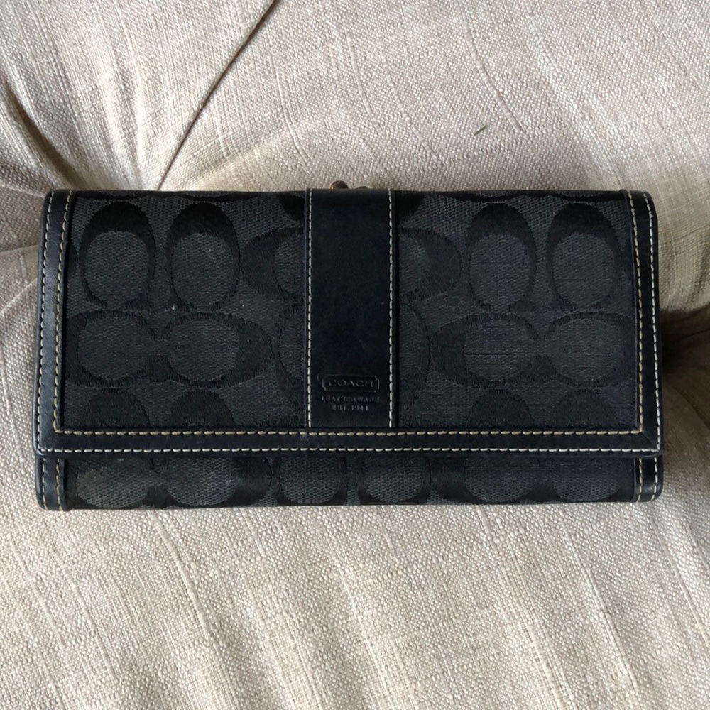 Coach Two-Fold Black Wallet